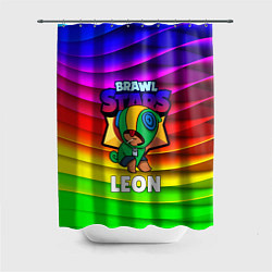 Шторка для душа BRAWL STARS LEON, цвет: 3D-принт