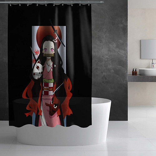 Шторка для ванной Клинок рассекающий демонов / 3D-принт – фото 2