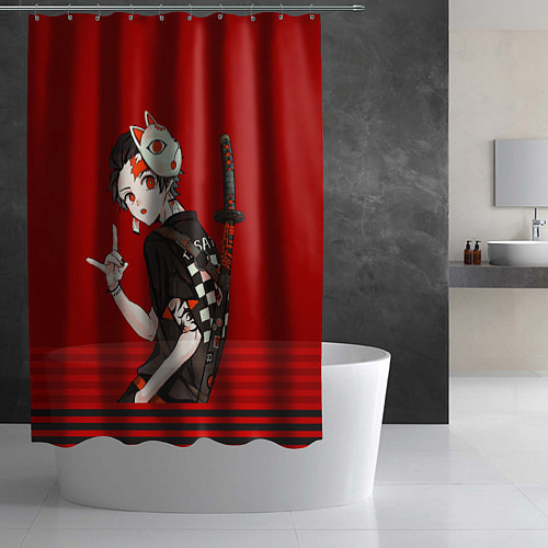 Шторка для ванной Demon Slayer / 3D-принт – фото 2