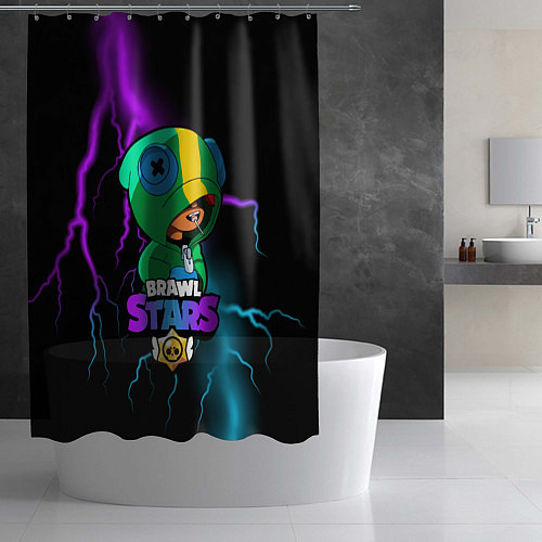 Шторка для ванной Brawl Stars LEON / 3D-принт – фото 2