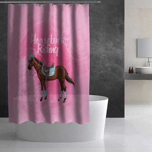 Шторка для ванной Horseback Rading / 3D-принт – фото 2