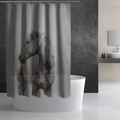 Шторка для ванной Лошадь / 3D-принт – фото 2