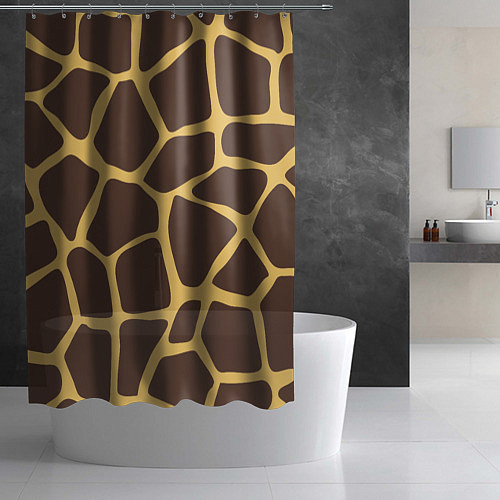 Шторка для ванной Окрас жирафа / 3D-принт – фото 2