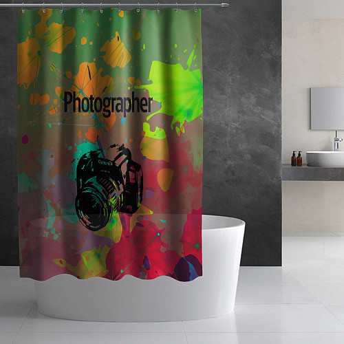 Шторка для ванной Фотограф / 3D-принт – фото 2