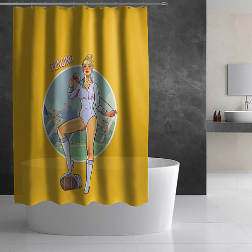 Шторка для ванной Фехтование / 3D-принт – фото 2