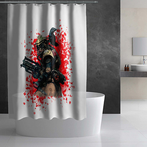 Шторка для ванной Bloodhound 3D White / 3D-принт – фото 2
