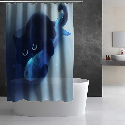 Шторка для ванной Аниме CAT / 3D-принт – фото 2
