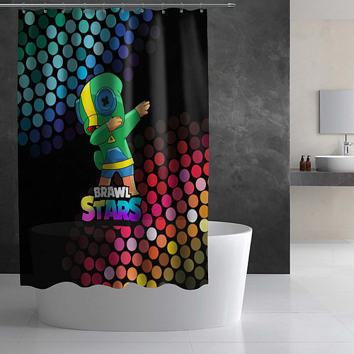 Шторка для ванной Brawl Stars Leon, Dab / 3D-принт – фото 2