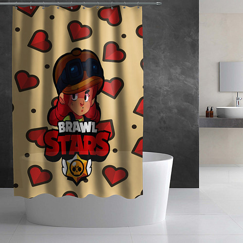 Шторка для ванной Brawl Stars - Jessie / 3D-принт – фото 2