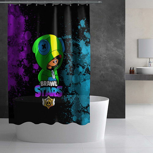 Шторка для ванной Brawl Stars LEON / 3D-принт – фото 2