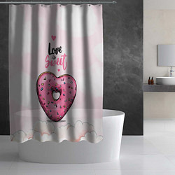 Шторка для душа Пончик сердечко, цвет: 3D-принт — фото 2