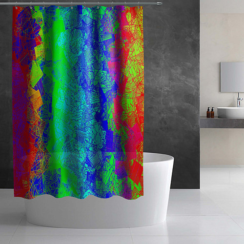 Шторка для ванной Красочная текстура / 3D-принт – фото 2