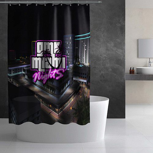 Шторка для ванной GTA VI: MIAMI NIGHTS / 3D-принт – фото 2