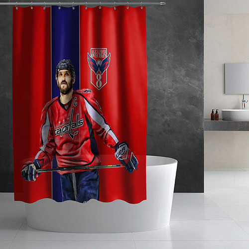 Шторка для ванной Ovechkin Capitals / 3D-принт – фото 2