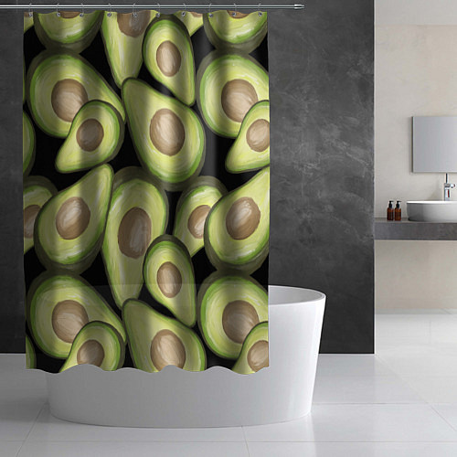 Шторка для ванной Avocado background / 3D-принт – фото 2