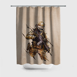 Шторка для душа Военный, цвет: 3D-принт
