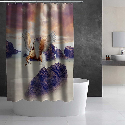 Шторка для ванной Sea Sunset Horse / 3D-принт – фото 2