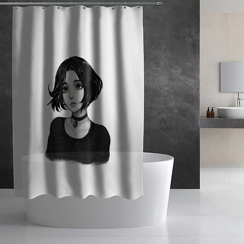 Шторка для ванной Девушка Думер / 3D-принт – фото 2