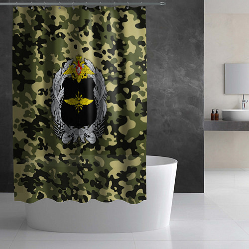 Шторка для ванной Войска связи / 3D-принт – фото 2