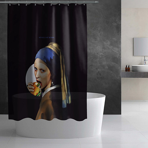 Шторка для ванной Het meisje met de parel / 3D-принт – фото 2