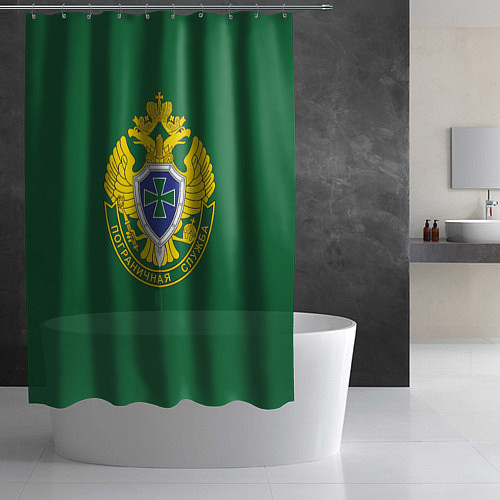 Шторка для ванной Пограничная служба зеленый / 3D-принт – фото 2