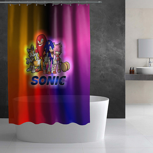 Шторка для ванной Команда Соника / 3D-принт – фото 2