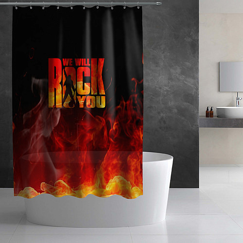 Шторка для ванной Queen - We Will Rock You / 3D-принт – фото 2
