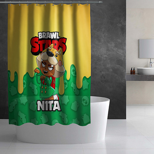Шторка для ванной BRAWL STARS NITA / 3D-принт – фото 2
