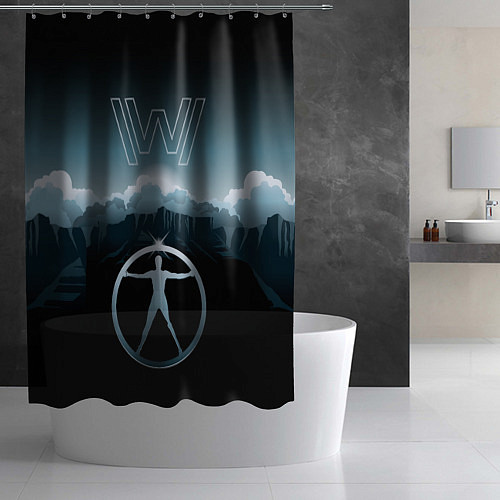 Шторка для ванной Westworld Landscape / 3D-принт – фото 2