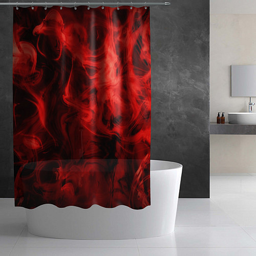 Шторка для ванной Красный дым / 3D-принт – фото 2