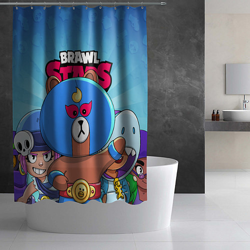 Шторка для ванной BRAWL STARS EL BROWN / 3D-принт – фото 2