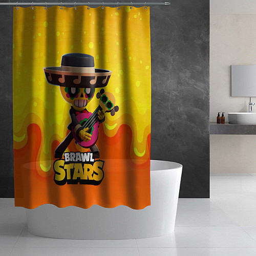 Шторка для ванной Brawl stars poco Поко / 3D-принт – фото 2