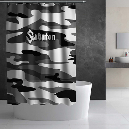 Шторка для ванной Камуфляж Sabaton / 3D-принт – фото 2