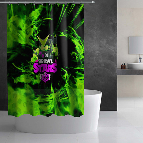 Шторка для ванной BRAWL STARS:8BIT VIRUS / 3D-принт – фото 2