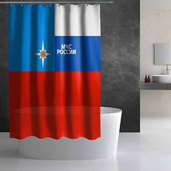 Шторка для душа Флаг МЧС России, цвет: 3D-принт — фото 2