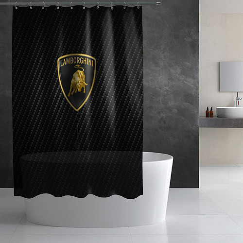 Шторка для ванной Lamborghini logo n carbone / 3D-принт – фото 2