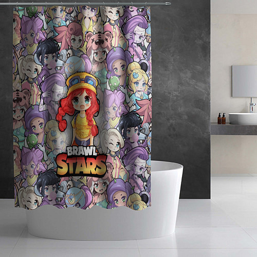 Шторка для ванной BrawlStars Girls Oko / 3D-принт – фото 2