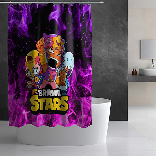 Шторка для ванной BRAWL STARS SANDY / 3D-принт – фото 2