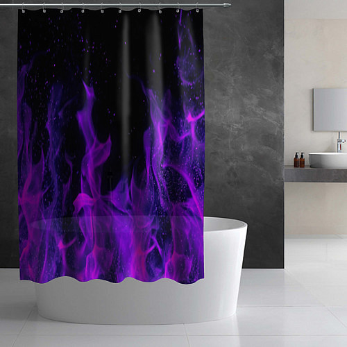 Шторка для ванной ФИОЛЕТОВЫЙ ОГОНЬ / 3D-принт – фото 2