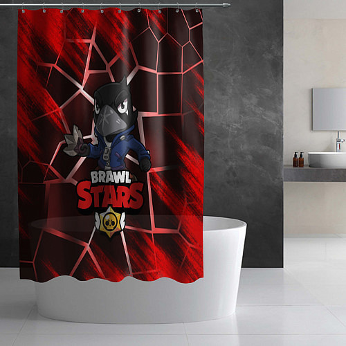 Шторка для ванной BRAWL STARS CROW / 3D-принт – фото 2