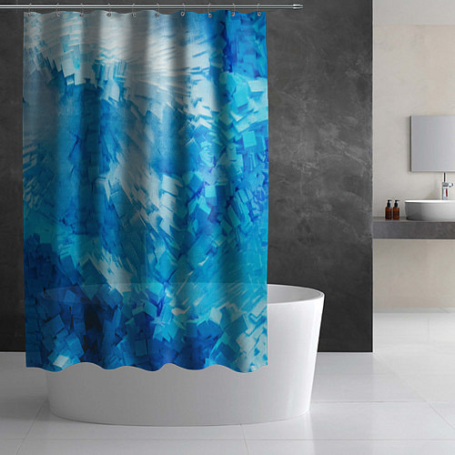 Шторка для ванной Cине-белая абстрактная живопис / 3D-принт – фото 2
