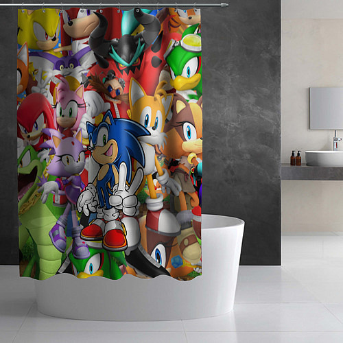 Шторка для ванной Sonic ПЕРСОНАЖИ / 3D-принт – фото 2