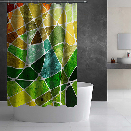 Шторка для ванной Мозаика / 3D-принт – фото 2