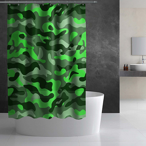 Шторка для ванной CAMOUFLAGE GREEN / 3D-принт – фото 2