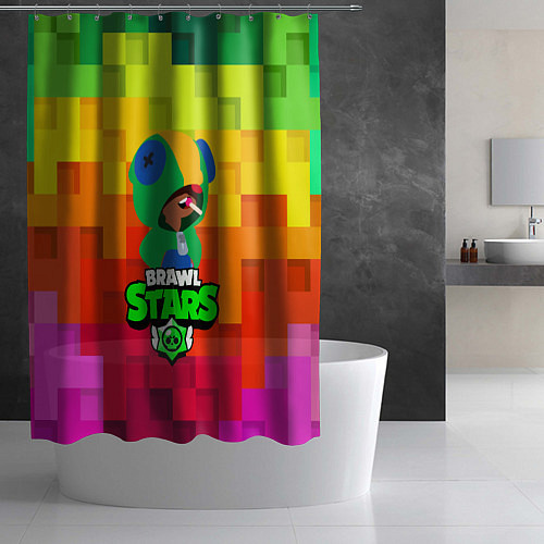 Шторка для ванной BRAWL STARS:LEON / 3D-принт – фото 2