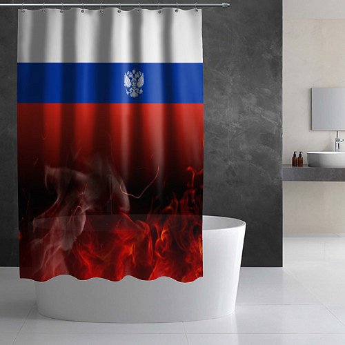 Шторка для ванной Россия огонь / 3D-принт – фото 2