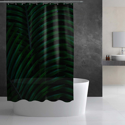 Шторка для ванной Пальмовые листья / 3D-принт – фото 2