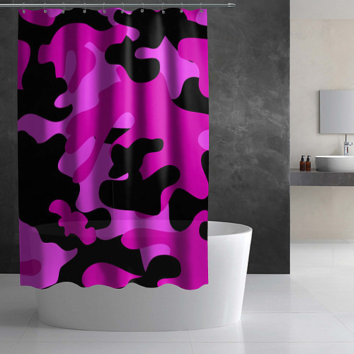 Шторка для ванной Цветной камуфляж / 3D-принт – фото 2