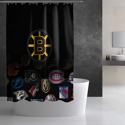 Шторка для ванной NHL Boston Bruins Z / 3D-принт – фото 2