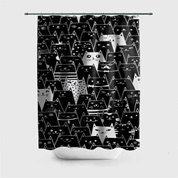 Шторка для душа КОТЫ BLACK, цвет: 3D-принт